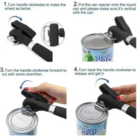 1Pc Automatic Can Opener /Manual Jar Opener Tin Touch None Sharp Edges Electric High Power Jar Tin Can Openers Kitchen Gadgets